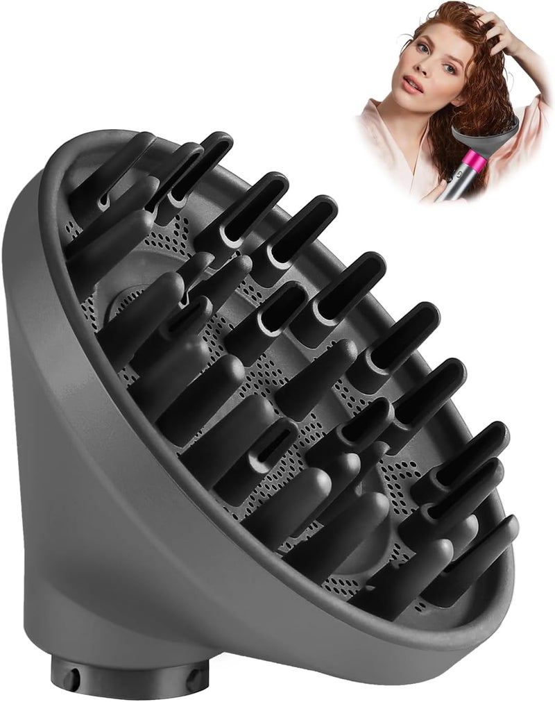 TOSAGE [2024 Latest Model] Portable Hair Diffuser Attachment Convertible to Hair Dryer Compatible with Dyson Airwrap HS05, HS03, HS01 Grey - Image 1