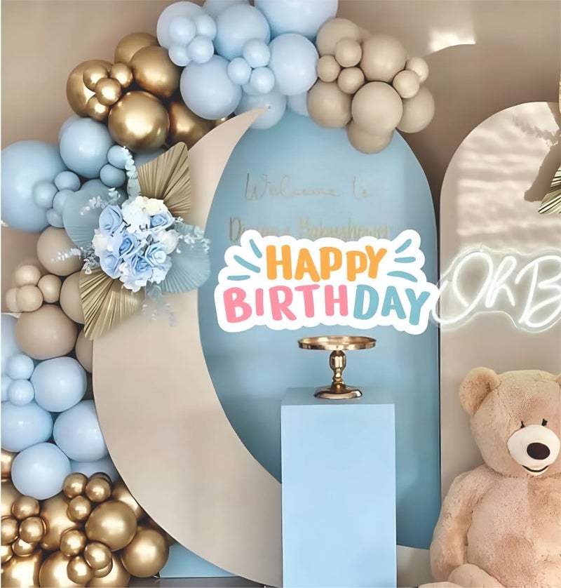 YOURS DECOR Balloon Decoration Kit - 72 Pcs Sand White, Pastel Blue & Dusty Blue Balloons for Birthday, Weddings, Anniversary & New Year Events Garland Set | Birthday Decoration Items for Kids & Adult - Image 5