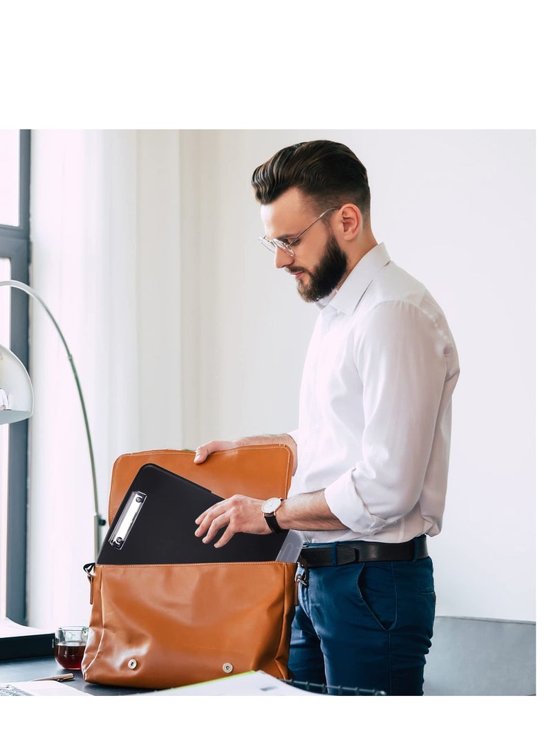 Excefore Plastic Clipboard with Storage, All-in-One Clipboard with Storage, Nursing Clipboard Folder with Pen Holder, Plastic Clipboard with Low Profile Clip, 14 x 9.6 x 1.2 Inches(Black) - Image 4