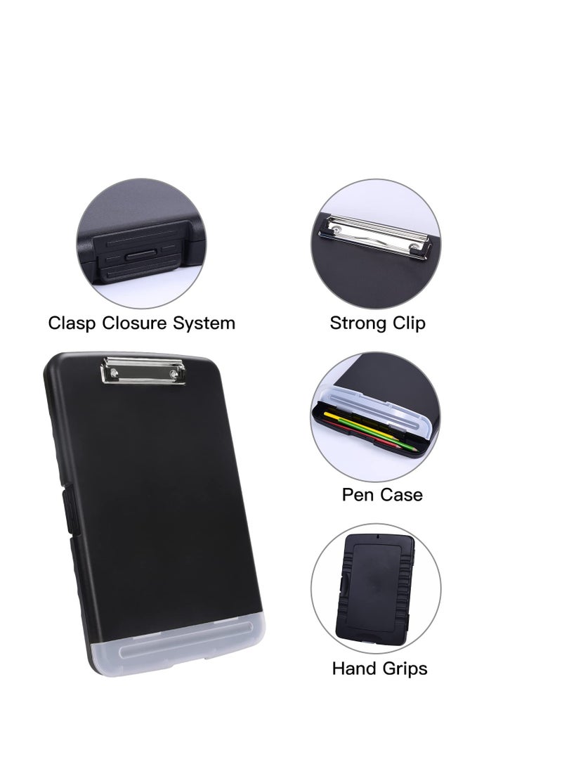 Excefore Plastic Clipboard with Storage, All-in-One Clipboard with Storage, Nursing Clipboard Folder with Pen Holder, Plastic Clipboard with Low Profile Clip, 14 x 9.6 x 1.2 Inches(Black) - Image 5