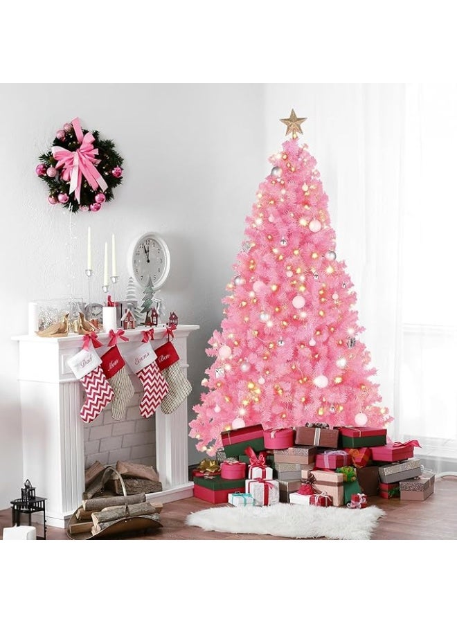 NIBEMINENT Christmas Tree 7FT Pink Christmas Tree Artificial Christmas Pine Tree Holiday Party Decoration for Home - Image 5