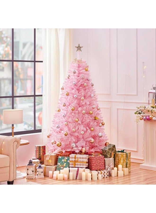 NIBEMINENT Christmas Tree 7FT Pink Christmas Tree Artificial Christmas Pine Tree Holiday Party Decoration for Home - Image 3