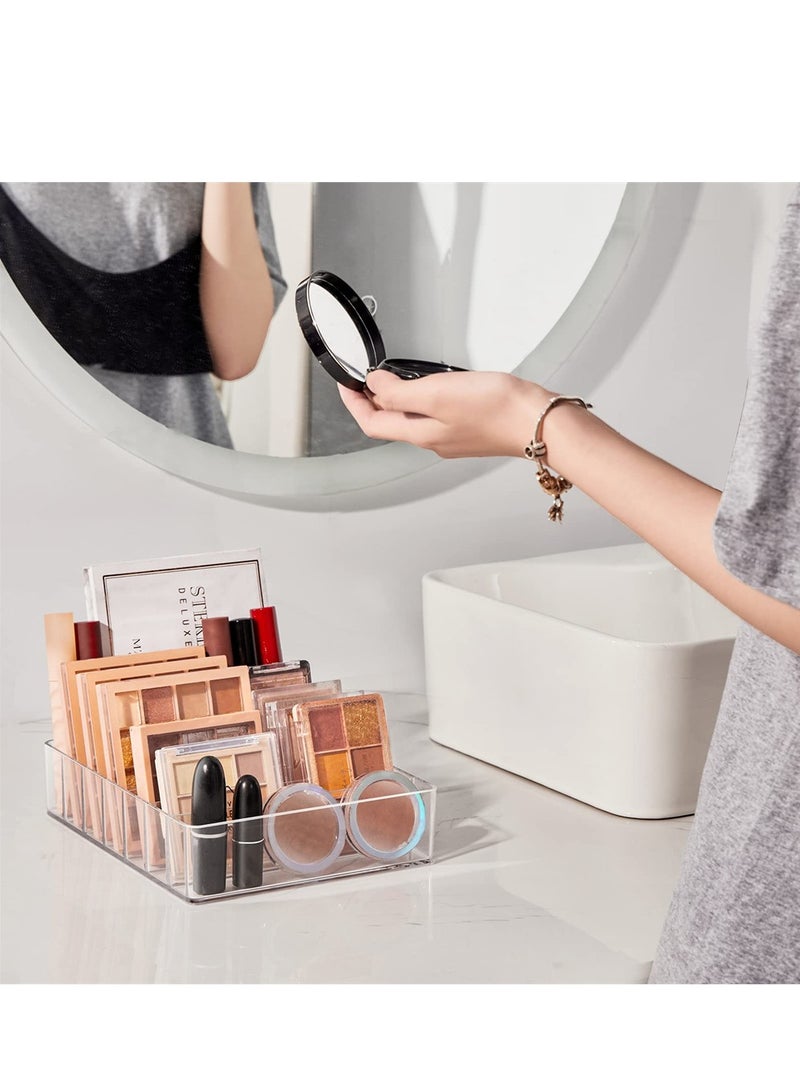 Modern Acrylic Makeup Organizer 7 Section Clear Storage Box for Vanity Countertop and Bathroom Stylish Cosmetic Holder - Image 2