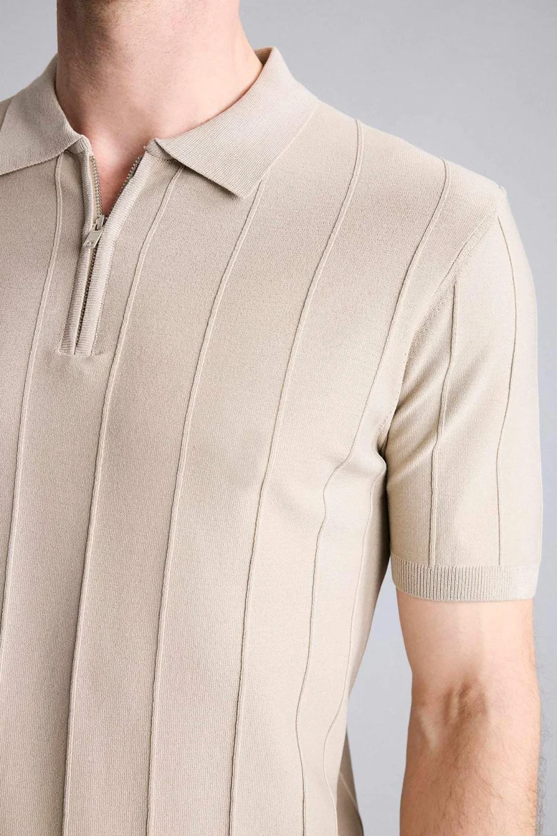Defacto  Standard Fit Polo Collar Knitwear Short Sleeve Polo T-Shirt for Men | Best Price UAE
