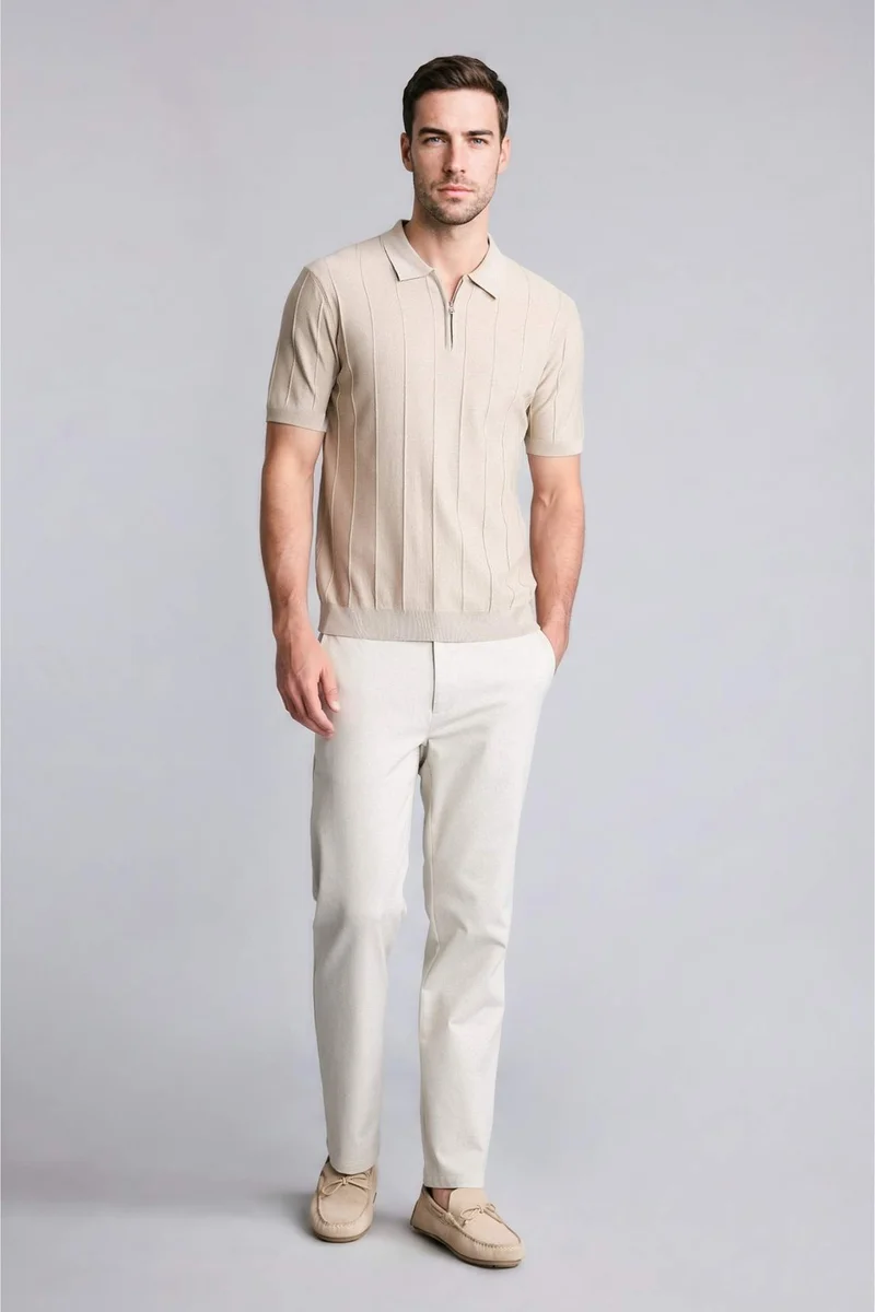 DeFacto Standard Fit Polo Collar Knitwear Short Sleeve Polo T-Shirt