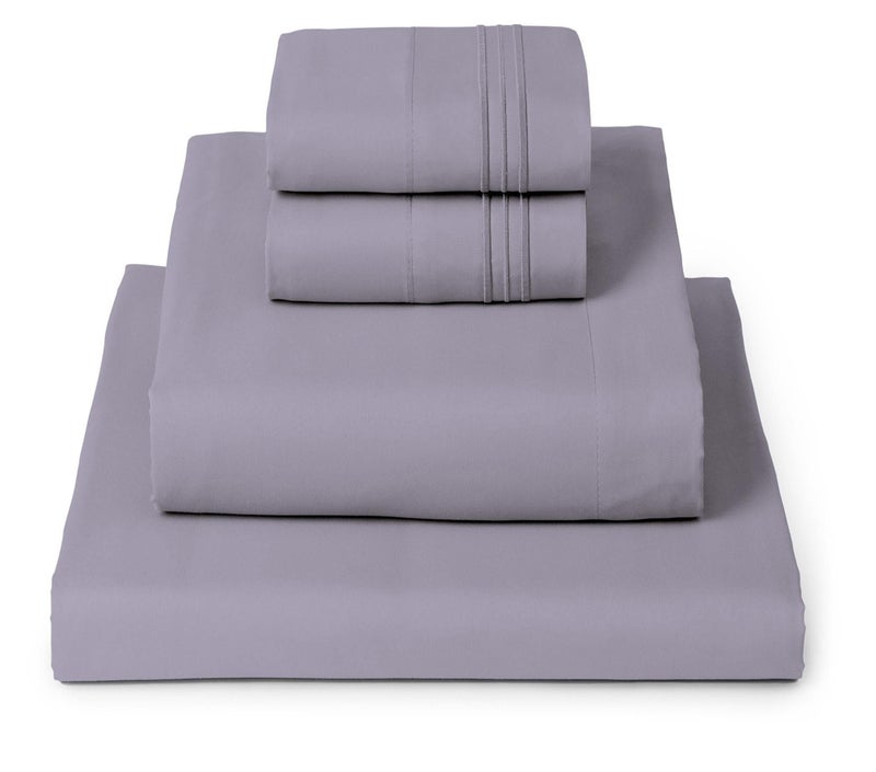 Mellanni Queen Sheets Set - 4 PC Iconic Collection Bedding - Hotel Luxury, Extra Soft, Cooling Bed Sheets - Wrinkle, Fade, Stain Resistant (Queen, Hazy Lilac) - Image 1