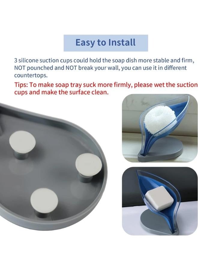 EasyLife Leaf Shape - Self-Draining Soap Dish for Bar Soap  - Image 3