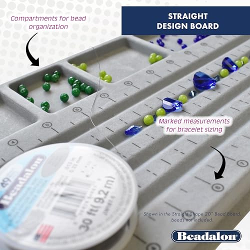 Beadalon 34" Bead Board with Case – Flocked, Anti-Roll Bead Tray with Cover – Ideal Jewelry Design Tool for Crafters, DIYers, Bracelet Making – Measurements in Inches & cm - Image 4