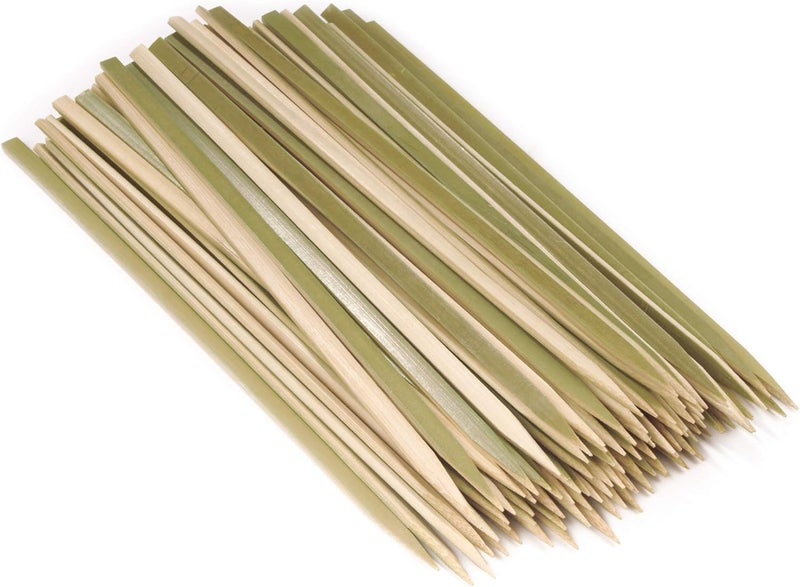 BambooMN Premium Flat Style Bamboo Wood BBQ Kebab Skewers - 5.9 Inch, 100 Pieces - Image 1