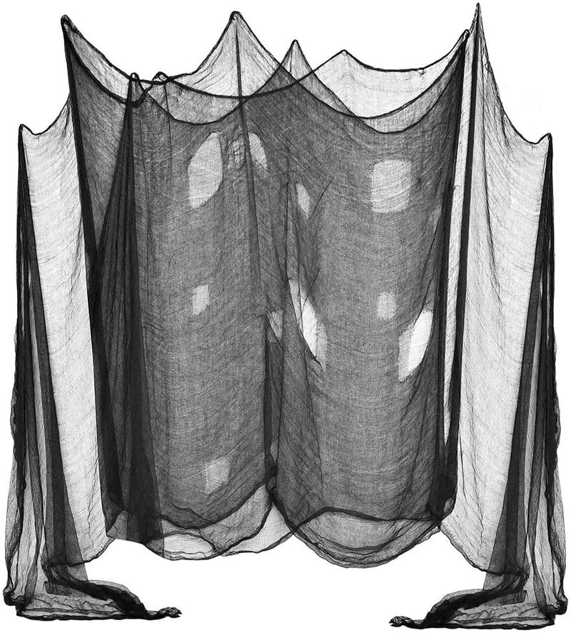 DealKits 2 Packs Halloween Creepy Cloth Spooky Giant 48 x 240 in Cheese Cloth Tapestry for Halloween Party Supplies Decorations Outdoor Yard Home Wall Decor Black