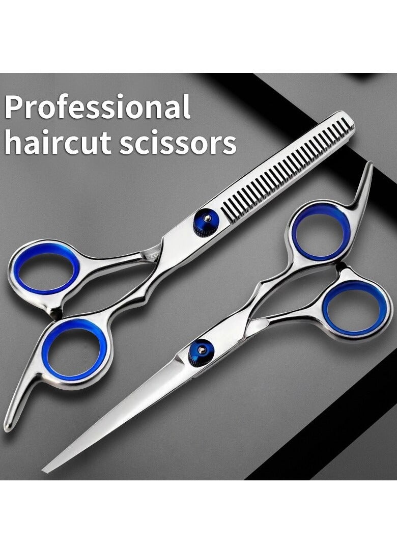 AROAQ مقص قص الشعر، مقصات تصفيف الشعر متعددة الوظائف، مقصات تخفيف احترافية من الفولاذ المقاوم للصدأ، مقص قص الشعر متعدد الاستخدامات للرجال والنساء، (مقصات مستقيمة) - Image 3