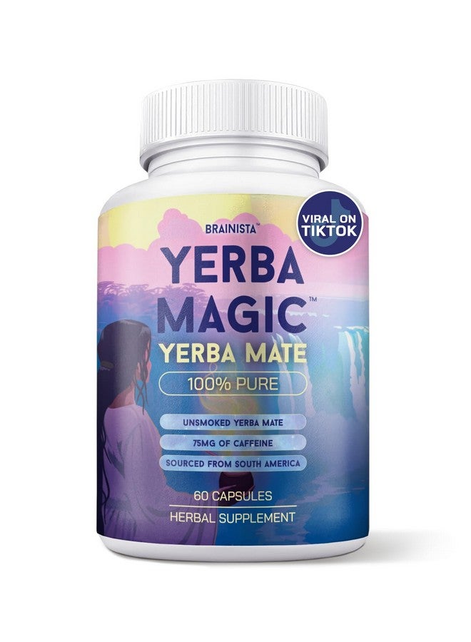 BRAINISTA 100% Yerba Mate Capsules - Clean Energy, Brain Fog Buster, and Gut Health | Yerba Magic Natural Caffeine with 30 Servings - Image 1