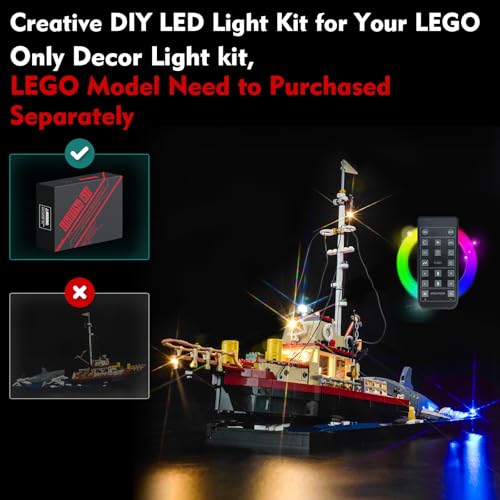LocoLee LED Light Kit Compatible with Lego 21350 Jaws No Models Only Light Creative Lighting Set Accessories Compatible with Lego 21350 Jaws Set RC Version - Image 5