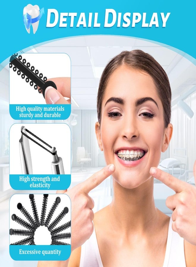 Geodurn Rubber Bands for Braces, 1040 Pcs Black Orthodontic Ligature Ties O-Rings Elastic Braces Rubber Bands - Image 3