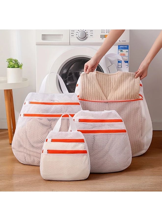 حقيبة غسيل مُطورة بسحّاد مزدوج - قماش البوليستر المتين - شبكة بيضاوية الشكل تمنع التشوه والتشابك - واقي الملابس الحساسة - حقيبة غسيل مزدوجة الطبقات - المقاس الصغير - Image 3