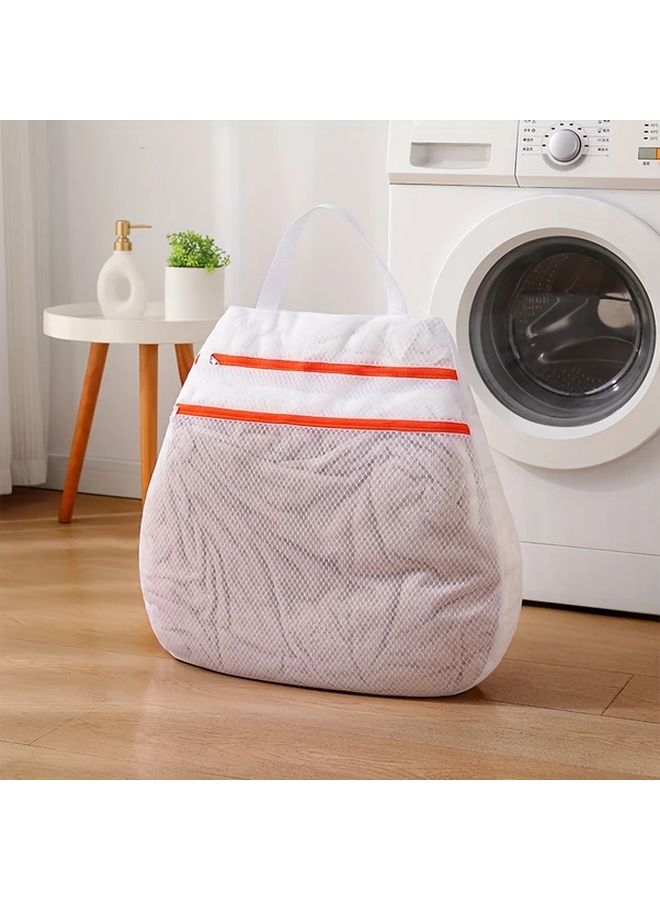 حقيبة غسيل مُطورة بسحّاد مزدوج - قماش البوليستر المتين - شبكة بيضاوية الشكل تمنع التشوه والتشابك - واقي الملابس الحساسة - حقيبة غسيل مزدوجة الطبقات - المقاس الصغير - Image 5
