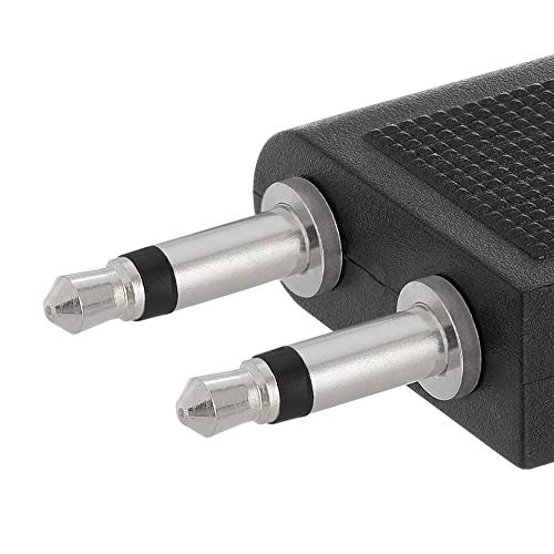 Cmple - Audio Airplane Adapter Dual 3.5mm Male to 3.5mm Female, Airline Flight Headphone Stereo Audio Adapter with Two Male - Image 3