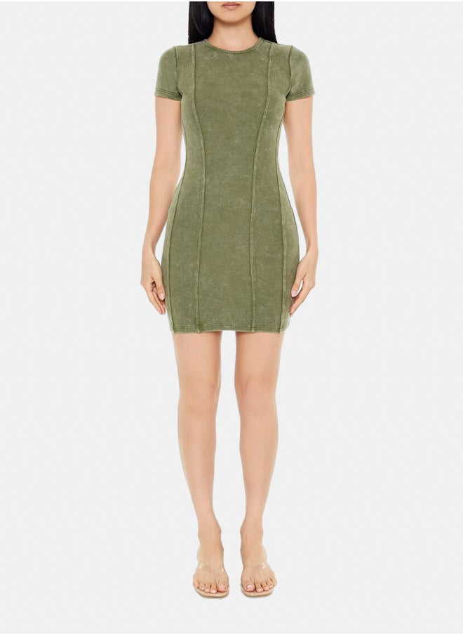 FOREVER 21 - Ribbed Knit Mini T-Shirt Dress - Image 1