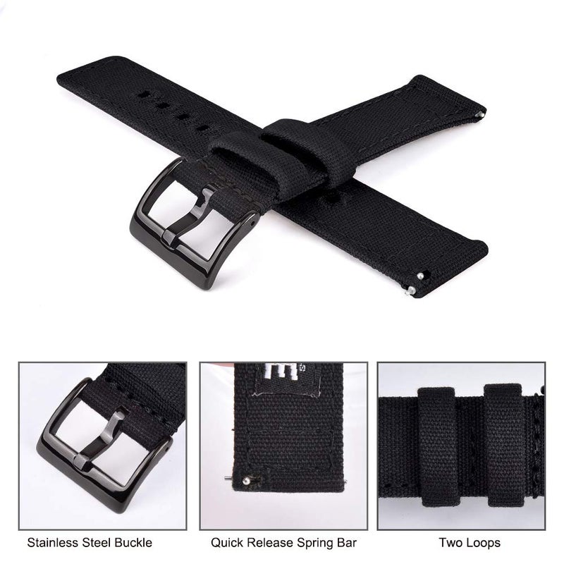 Ritche ساعة ريتشي هدية عيد الميلاد 22 مم حزام معصم قماش عتيق بديل حزام ساعة سريع الإطلاق للرجال، هدايا الفيل الأبيض، هدايا للرجال، هدايا يوم الأب - Image 4