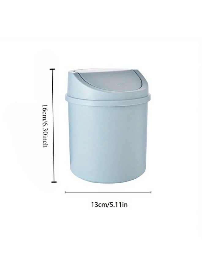 1pc White Compact Trash Can with Lid Space Saving Desktop Bin Flip Top Durable Plastic Construction For Home Office Kitchen Bathroom Bedroom Desk Vanity Small Spaces Easy To Clean Portable - Image 4