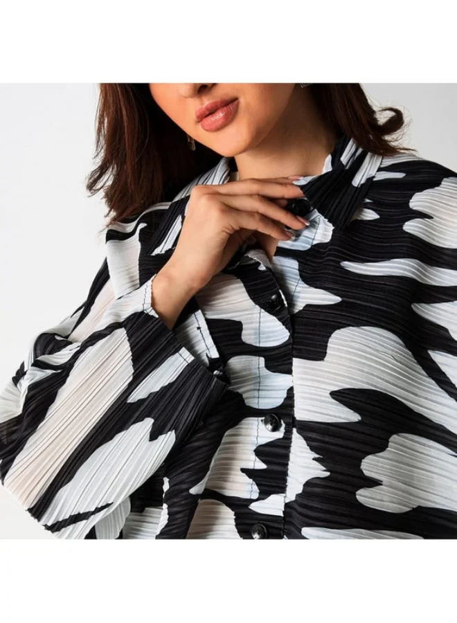 2Xtremz 2Xtremz All-Over Print Shirt with Extended Sleeves