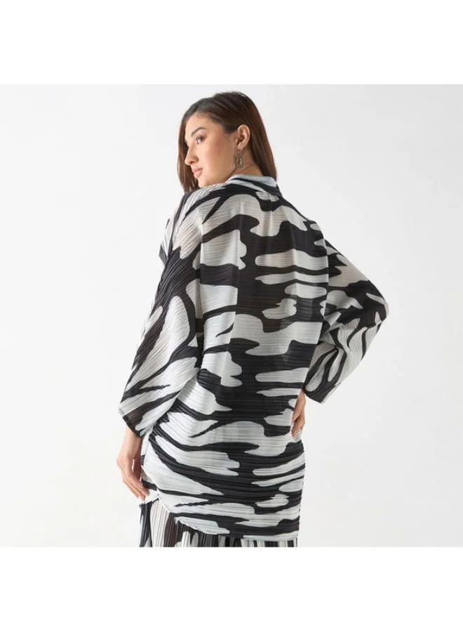 2Xtremz 2Xtremz All-Over Print Shirt with Extended Sleeves