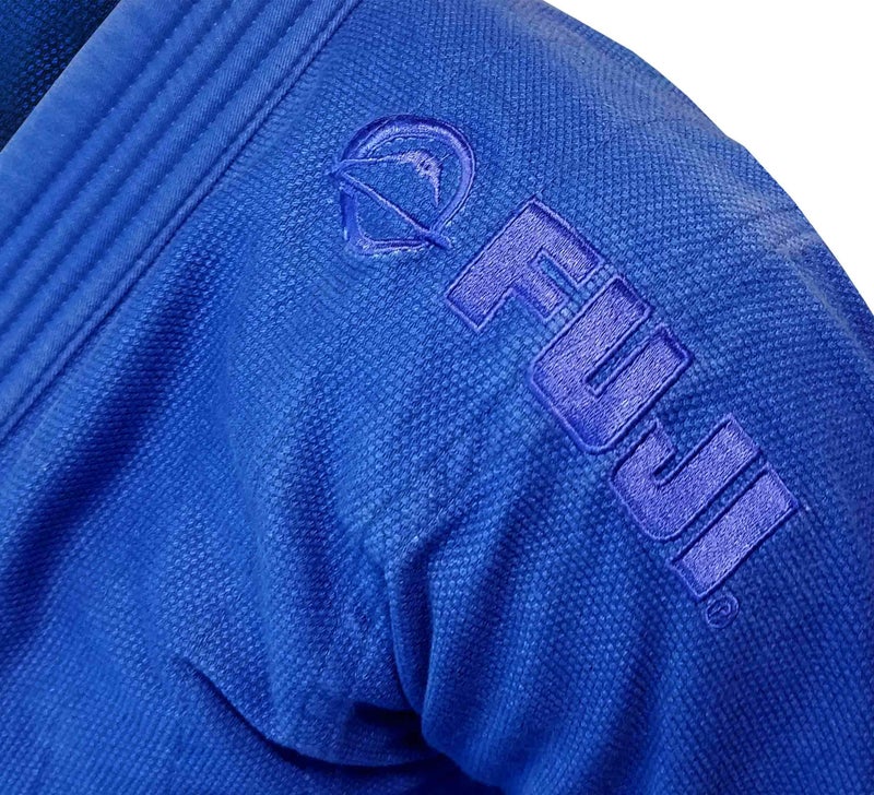 FUJI Elemental Brazilian Jiu Jitsu Gi, BJJ Uniform with Pearl Weave Jacket, made from Cotton Blend Blue, Size A1 - Image 3
