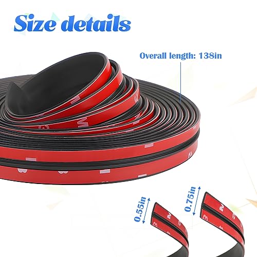 BESULEN 26 Ft Car Windshield Weather Stripping, T Shape 14mm+19mm As a Set, Adhesive Rubber Seal Strip, Auto Sunroof Sealing Gasket, Front Rear Windshield Trim Leak Sound Proofing Weatherstrip - Image 2