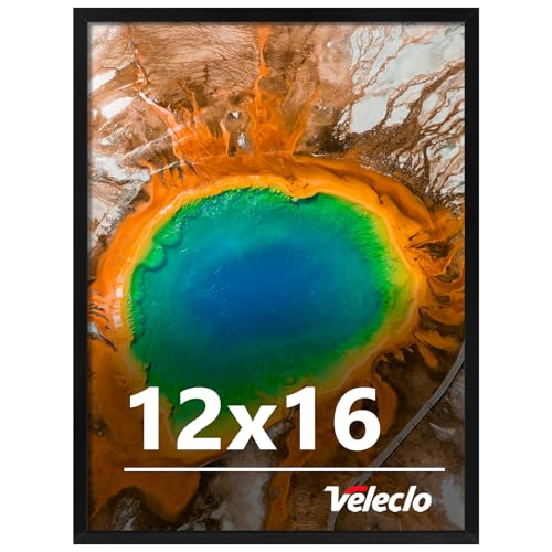Veleclo 12x16 Picture Frame for Wall Display, 12x16 Black Picture Frame with Shatter Resistant Plexiglass, Stable and Sturdy 12 x 16 Poster Frame for Wall Display, Handpicked Gift Collection, 1 Pack - Image 1