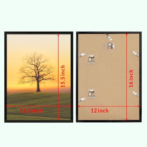 Veleclo 12x16 Picture Frame for Wall Display, 12x16 Black Picture Frame with Shatter Resistant Plexiglass, Stable and Sturdy 12 x 16 Poster Frame for Wall Display, Handpicked Gift Collection, 1 Pack - Image 3