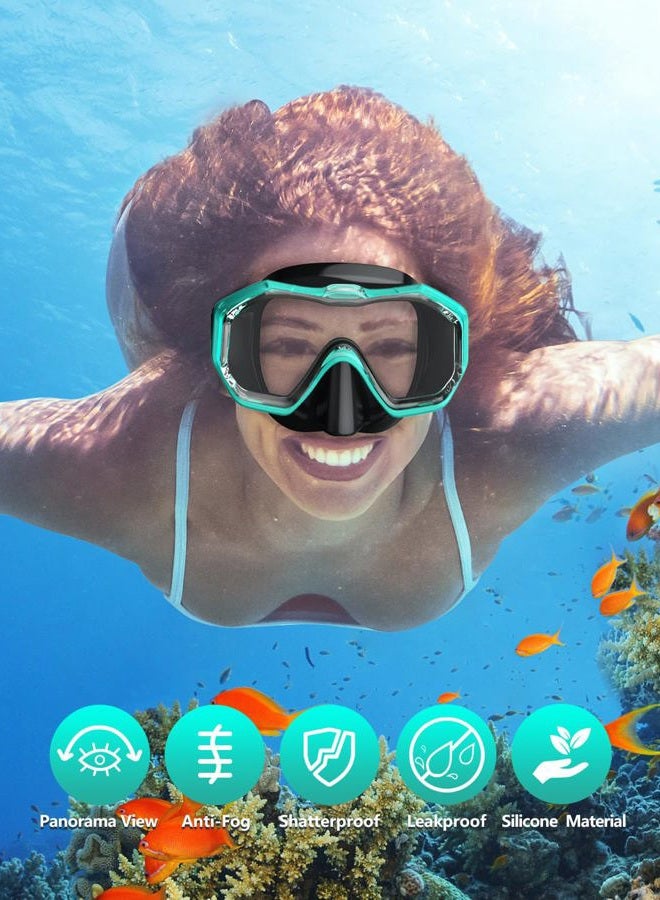 W WSTOO WSTOO Swim Goggles with Nose Cover,Latest HD 3-Window Wide Vision Lens Snorkel Mask Anti-Fog Anti-Leak for Adults Youth and Kids Swimming Snorkeling Diving - Image 4
