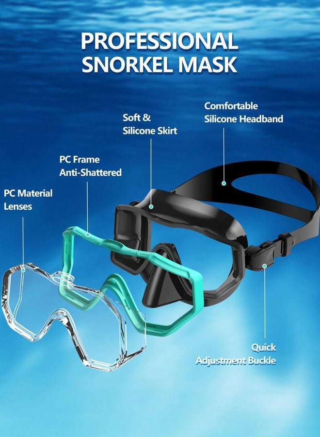 W WSTOO WSTOO Swim Goggles with Nose Cover,Latest HD 3-Window Wide Vision Lens Snorkel Mask Anti-Fog Anti-Leak for Adults Youth and Kids Swimming Snorkeling Diving - Image 2
