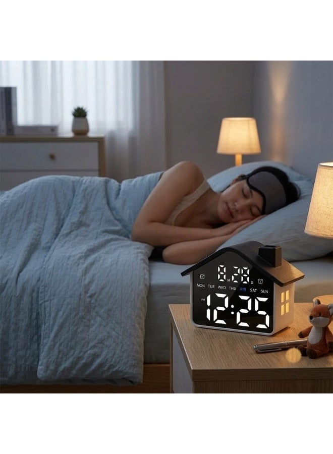 LED Digital Alarm Clock with Ambient Light, Large Display Time, Date, Day, Modern Home Design, Table Clock for Bedroom Office, Dual Alarm Clock with Night Light for Decor. - Image 3