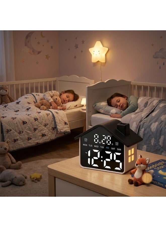 LED Digital Alarm Clock with Ambient Light, Large Display Time, Date, Day, Modern Home Design, Table Clock for Bedroom Office, Dual Alarm Clock with Night Light for Decor. - Image 5