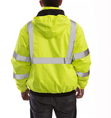 Tingley Rubber Co. J26112 Bomber II High Visibility Insulated Jacket with Attached Hood, 4X, Fluorescent Yellow-Green - Image 2