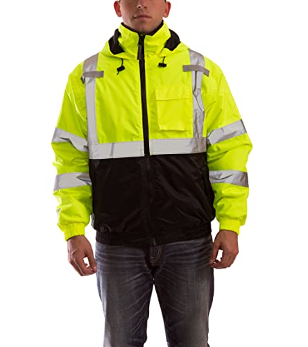 Tingley Rubber Co. J26112 Bomber II High Visibility Insulated Jacket with Attached Hood, 4X, Fluorescent Yellow-Green - Image 4