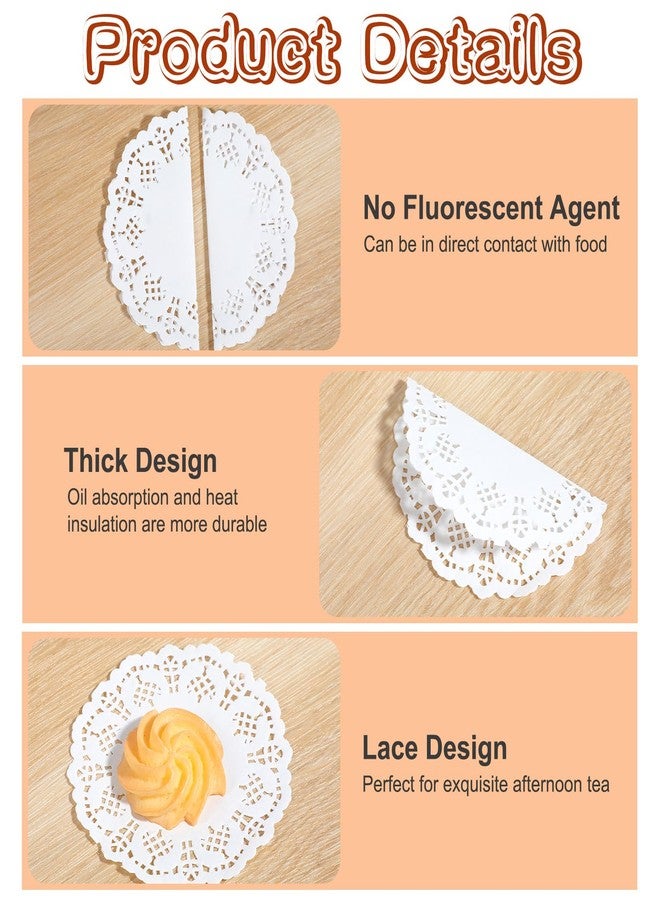 Classicseali 300PCS Paper Doilies 4 Inch,Disposable Lace Paper Doilies, Oil-Proof Round Dollies Lace Papers, for Buffet Cake Food Party Wedding Tableware Decoration, White - Image 3