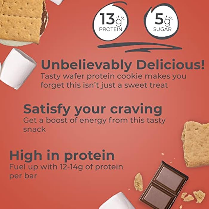 Power Crunch Protein Wafer Bars, High Protein Snacks with Delicious Taste, S'Mores, 1.4 Ounce (12 Count) - Image 2