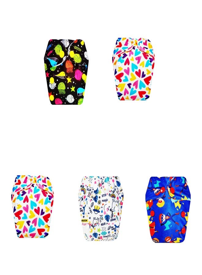 Dumbledo Premium Newborn Cloth Diaper with Integrated Insert (Pack of 5) | Hypoallergenic | Breathable | Travel Friendly | Perfect for Indian Summers | 0 - 4 Months | Unisex Baby - Image 1