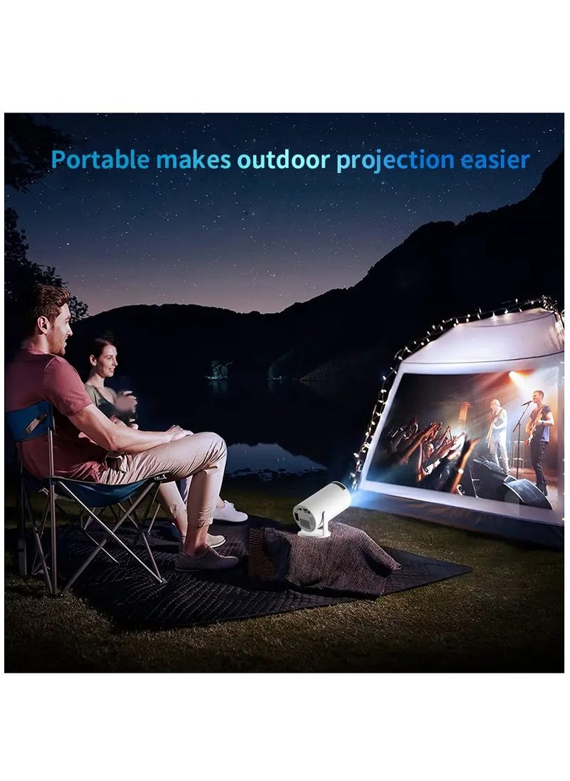 Kiboule - Projector with WIFI6 and Bluetooth, 4K 1080P Support with Android TV 11.0 Mini Portable Projector 180° Rotatable Movie Projector Auto Keystone Compatible for Laptop, PC, Smartphone - Image 1
