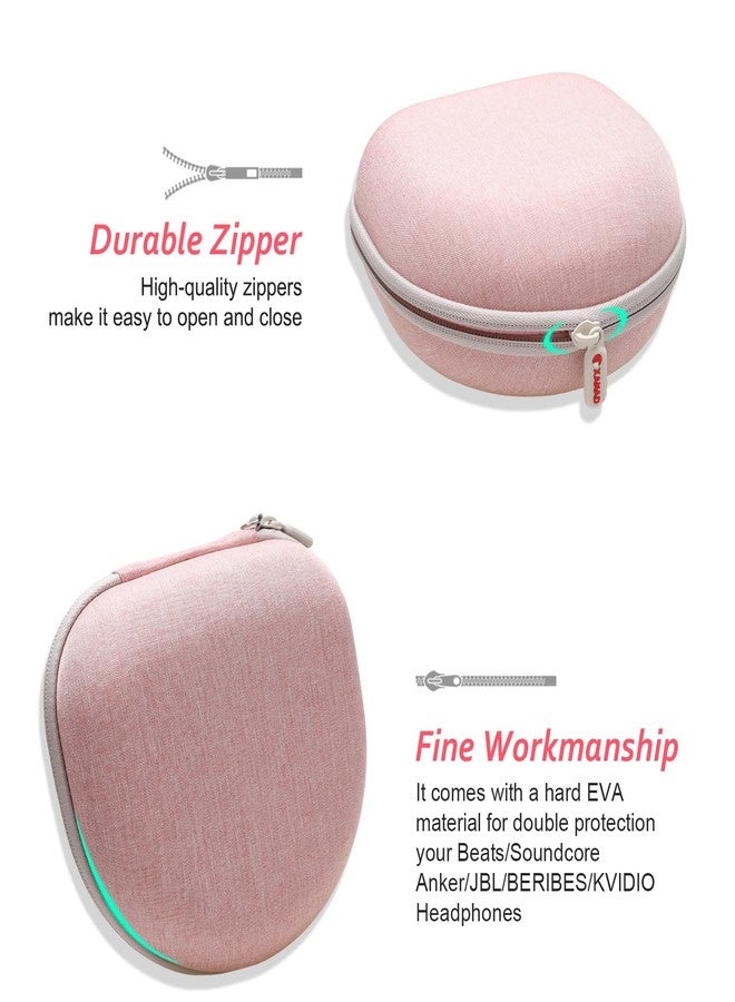 XANAD Headphone Headset Case for Beats/JBL/TOZO/BERIBES/Picun/KVIDIO Wireless Noise Cancelling Over-Ear Foldable Headphones (Pink) - Image 5
