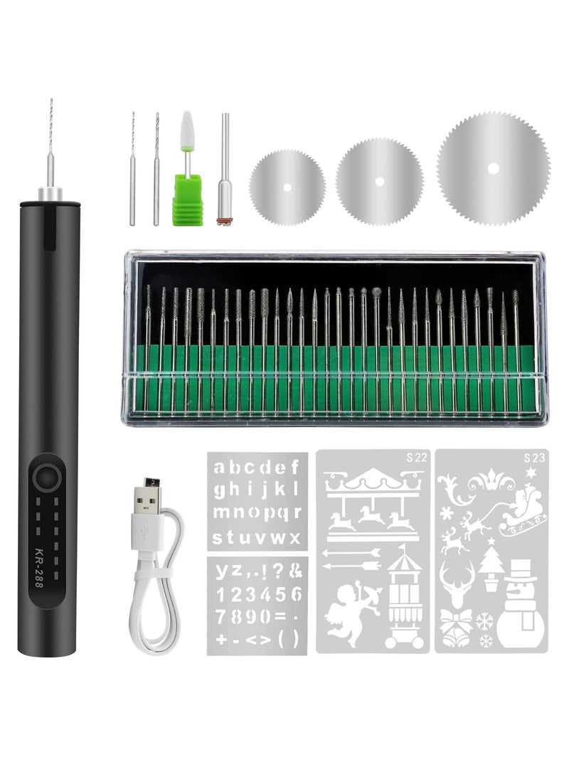 Y&D Engraving Pen with LED Light - USB Rechargeable, 35bits, Mini Electric Machines Etching Pen, Cordless Handheld Etcher Tool for DIY Jewelry Metal Wood Stone Glass  - Image 1