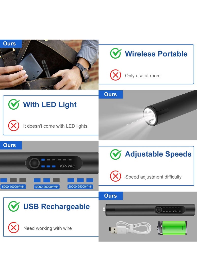 Y&D Engraving Pen with LED Light - USB Rechargeable, 35bits, Mini Electric Machines Etching Pen, Cordless Handheld Etcher Tool for DIY Jewelry Metal Wood Stone Glass  - Image 5