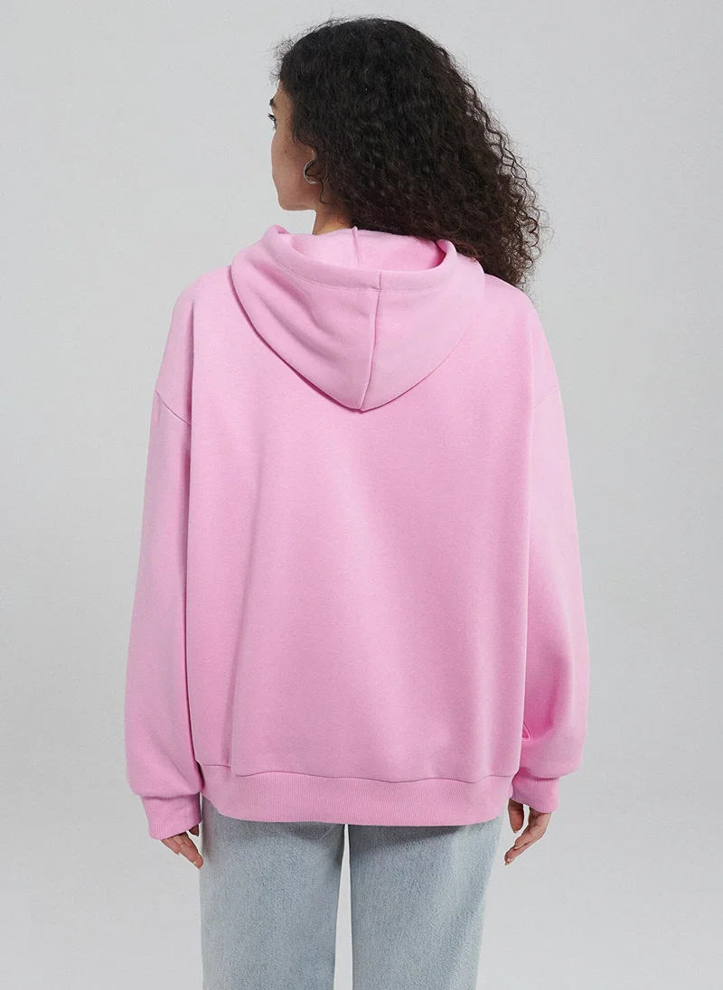 MAVI Mavi Logo Printed Pink Sweatshirt