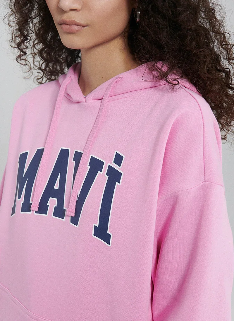 MAVI Mavi Logo Printed Pink Sweatshirt
