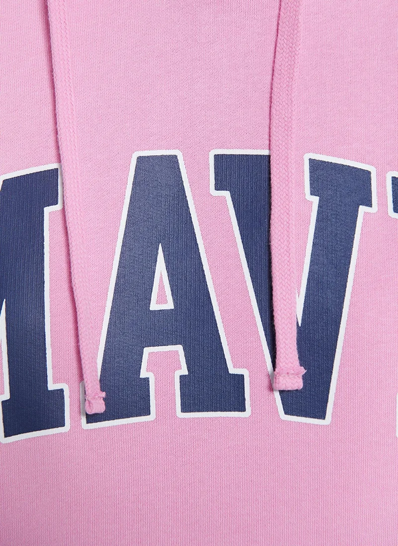 MAVI Mavi Logo Printed Pink Sweatshirt