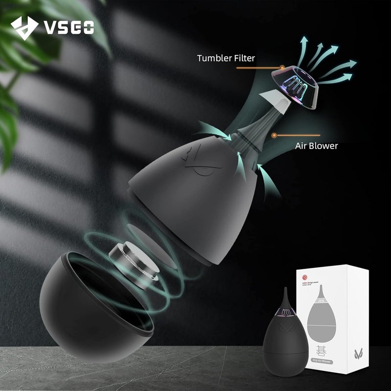 VSGO Camera Air Blower with Filter Compressed Air for for Nikon, Sony, Canon Lens and Sensor Cleaning, Tumbler Design Black (V-B013E) - Image 1