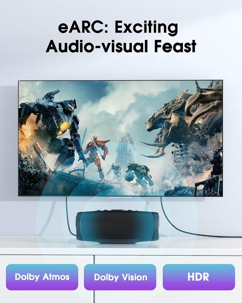 HDMI Cable, 8K 2M 2.1 48Gbps Ultra High-Speed 8k@60Hz Video Cable Wire Cord Braided Compatible with all HDMI devices PC/TV/HDTV/Blu-ray/Game Console - Image 5