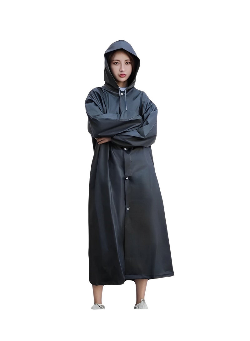 HALAMODO Rain Coat Poncho for Adult Waterproof Rain Ponchos Reusable Emergency Raincoats with Hoodand Drawstring Lightweight Raincoats  for Women Men - Image 2