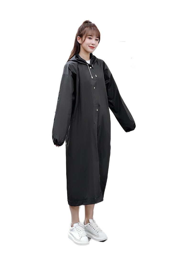 HALAMODO Rain Coat Poncho for Adult Waterproof Rain Ponchos Reusable Emergency Raincoats with Hoodand Drawstring Lightweight Raincoats  for Women Men - Image 4